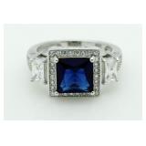 Princess Cut 3.50 ct Sapphire Designer Ring