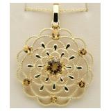 Elegant Golden Citrine Large Designer Pendant