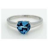 Heart Shape 2.50 ct Blue Topaz Solitaire Ring