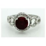 Genuine 2.51 ct Ruby & Diamond Accent Ring