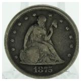 Rare 1875-S Silver Twenty Cent Piece