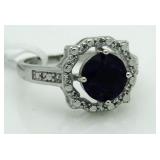 Genuine 2.51 ct Sapphire & Diamond Ring