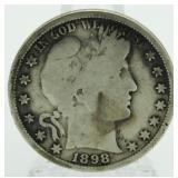 1898 Barber Silver Half Dollar