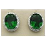 Oval 4.00 ct Emerald Designer Earrings