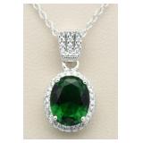 Oval 2.50 ct Emerald Designer Pendant