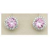 Gorgeous 2.00 ct Pink Sapphire Solitaire Earrings