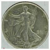 1945 BU Walking Liberty Silver Half Dollar