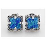 Australian Blue Opal Designer Earrings