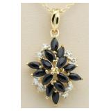 Genuine Sapphire & Diamond Pendant