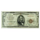 1929 $5 Towanda PA $5 National Currency Note