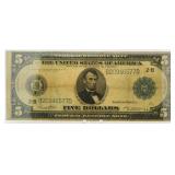 1914 NY Large $5 Federal Reserve Bank Note