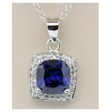 Cushion Cut 2.50 ct Tanzanite Designer Pendant