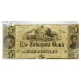 1841 Towanda Bank $5 Obsolete Broken Bank Note