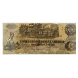 Rare Confederate States $100 Signed Bank Note