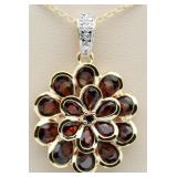 Quality 5.00 ct Garnet & Diamond Accent Pendant