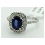 10kt Gold 2.75 ct Sapphire & Diamond Ring