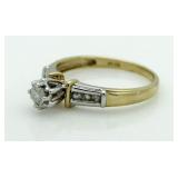 10kt Gold Brilliant Diamond Solitaire Ring