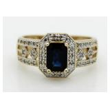 14kt Gold London Blue Topaz & Diamond Ring