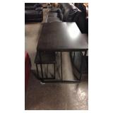 Industrial style table & 2 benches as is