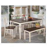 Ashley 583 Whitesburg Table, 4 Chairs & Bench