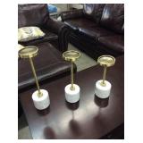 Ashley 3 Pc Marble Candle Holders