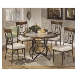 Ashley 314 Marble Inlay Table & 4 Chairs