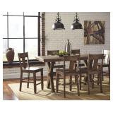 Ashley D463 XL Rustic Table & 6 Bar Stools