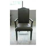 Dark brown leather dining/sitting arm chair