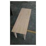 Light colored wood bench