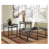 Ashley t180-13 glass top coffee and end table set