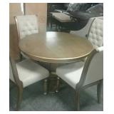 Gold wood dinning table and 4 chairs