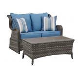 Ashley P360-035 loveseat glider with table