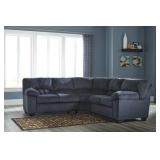 Ashley 954 Blue Plush Sectional Sofa