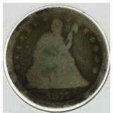 Rare 1877 Carson City Seated Liberty Quarter