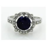 Genuine 2.51 ct Sapphire & Diamond Ring