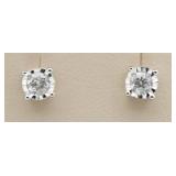 10kt Gold 1/2 ct Diamond Solitaire Earrings