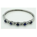 Gorgeous 4.00 ct Sapphire & Diamond Cuff Bracelet