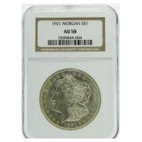 1921 AU58 Morgan Silver Dollar