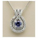 Genuine Tanzanite & Diamond Pendant