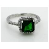 Cushion Cut 2.00ct Emerald Solitaire Ring