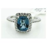 Platilite London Blue Topaz Dinner Ring