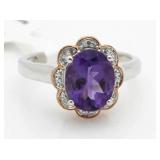 $600 Platilite Amethyst Dinner Ring