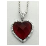 Heart Shape 6.00 ct Ruby Necklace