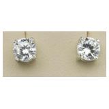 Brilliant 2.00 ct White Topaz Solitaire Earrings