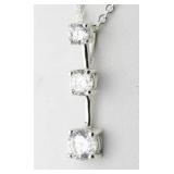 Brilliant White Topaz Past Present Future Necklace