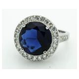 Round 6.50 ct Sapphire Solitaire Ring