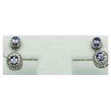 Genuine Tanzanite & Diamond Earrings