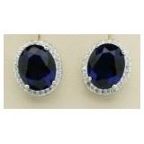 Oval 4.50 ct Sapphire Solitaire Earrings