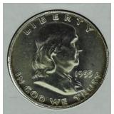 1955 BU Franklin Silver Half Dollar *Key Date