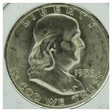 1956 BU Franklin Silver Half Dollar